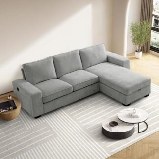 L-Shaped Sectional Fabric Sofa