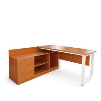 Executive L-Shaped Office Desk with Side Storage