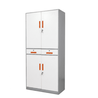 4-Door Metal Office Storage Cabinet with Drawers & Security Locks