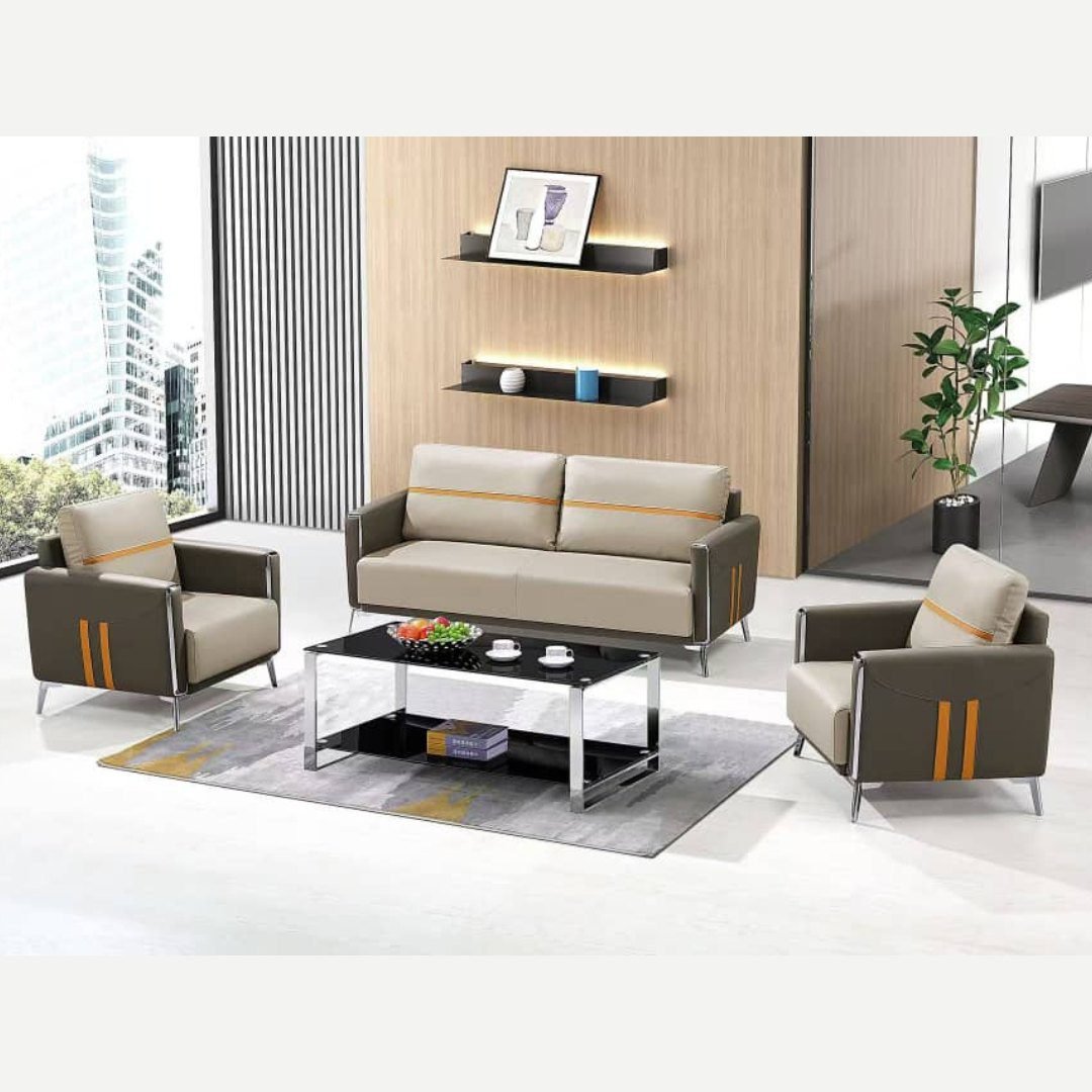 Modern Executive 3-Piece Leather Sofa Set