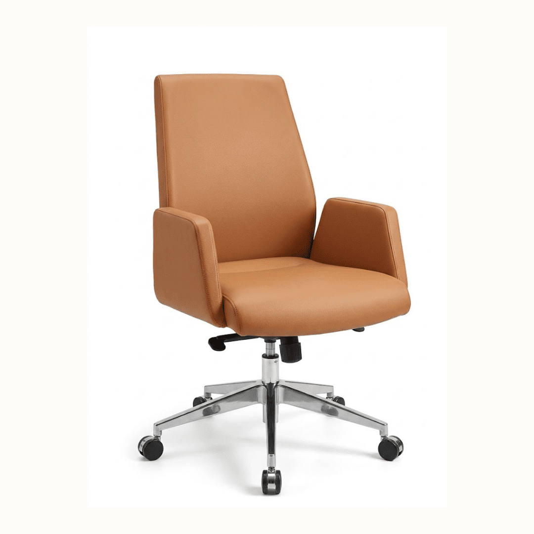 Premium Brown Leather Office Chair