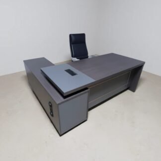 Modern Executive Office Desk with Angled Extension