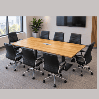 Rectangular Wood-Finish Conference Table