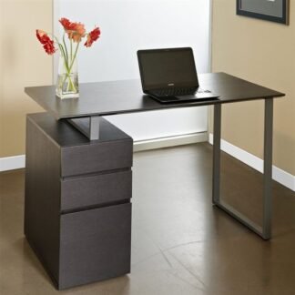 Modern Office Desk with Drawers and Metal Legs