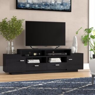 TV Console with Storage Cabinets and Shelves